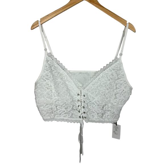 Cider White Lace Corset Crop Top Size 1X NWT Castlecore Fairycore Renaissance - Picture 4 of 10